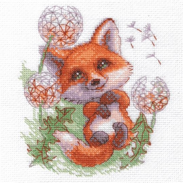 Aine Dandelion Fox Counted Cross Stitch Kit