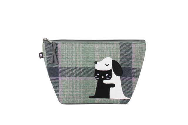 Earth Squared Appliqué Makeup Bag Dog and Cat