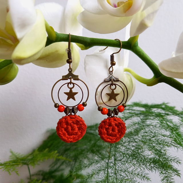 Boucles d&#039;oreille Mon étoile - orange