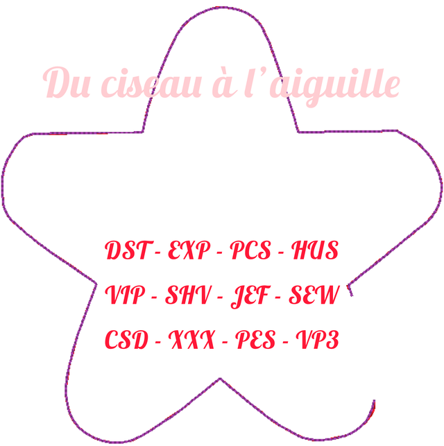 fichier broderie Etoile ITH - Cadre 10x10 / 12 Formats