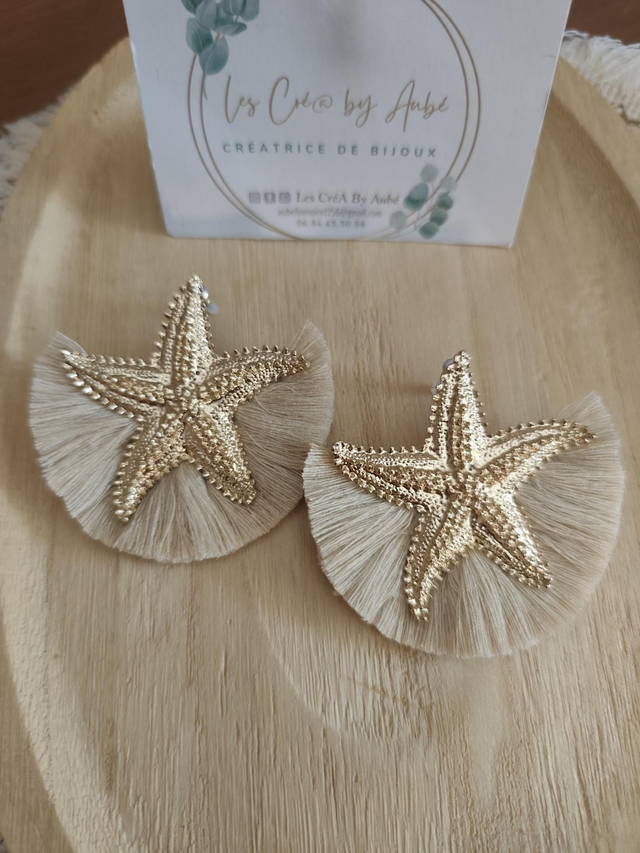 BO BOHEME "ETOILE DE MER" GOLD/ POMPONS TAUPE 0000234