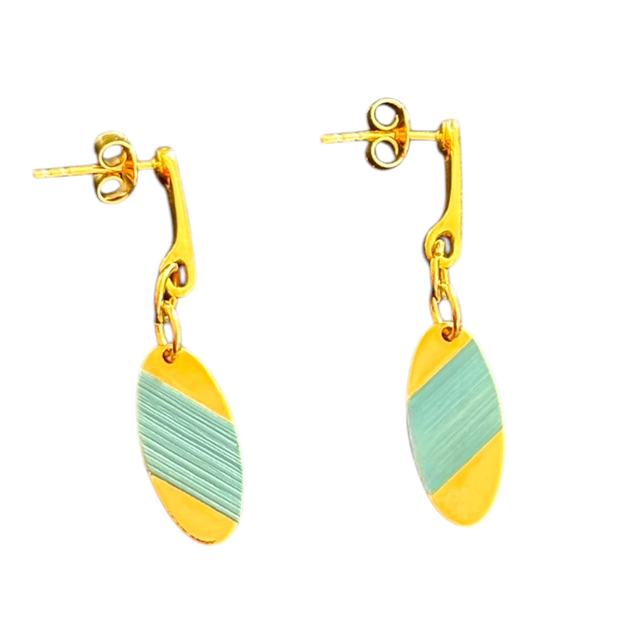 EVASION Boucles d'Oreilles Marqueterie de paille     