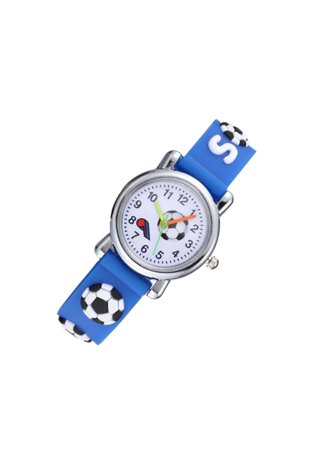 Blau Soccer Fussball Kinderuhr