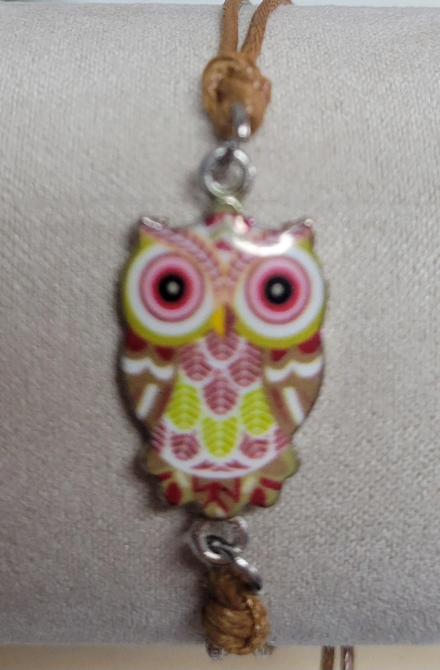 Bracelet simple hibou marron