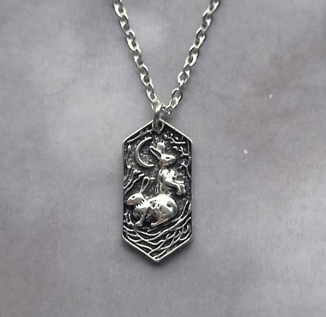Moonlight Hares Necklace 