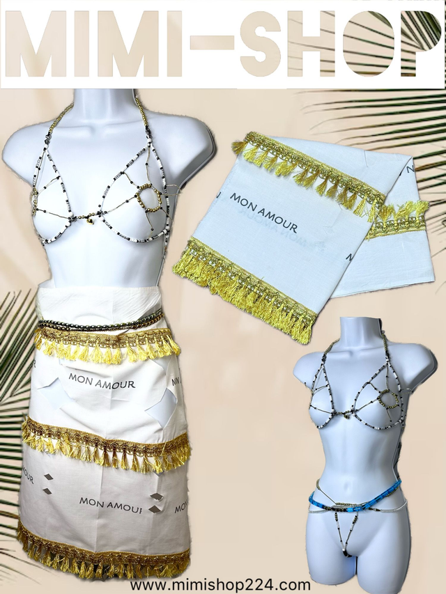 Pagne de Nuit + Ensemble Sous-vêtement en perle 