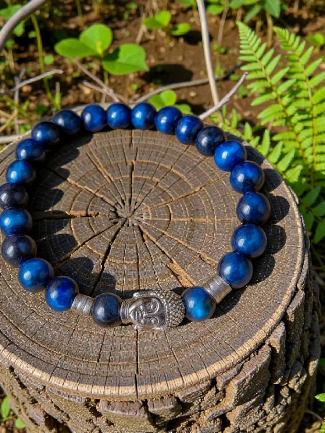 Bracelet Oeil De Tigre Bleu - Force &amp; Courage