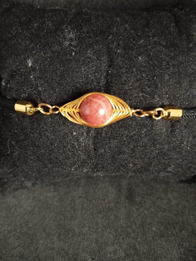 Bracelet réglable en quart cerise