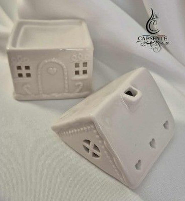 Brûleur petite maison pain d'épices blanche