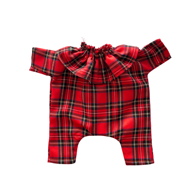 Combinaison tartan rouge manches longues