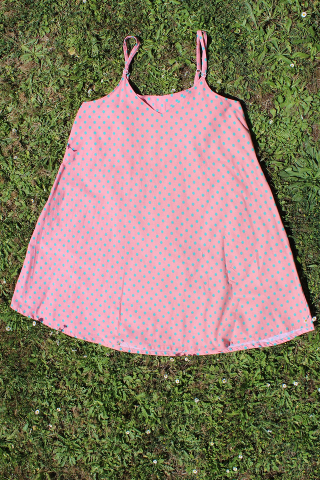 Robe à pois rose et verte - Taille 2