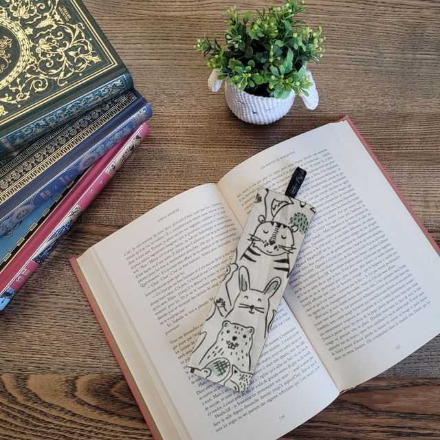 Marque-page 074 : Animaux vert d'eau