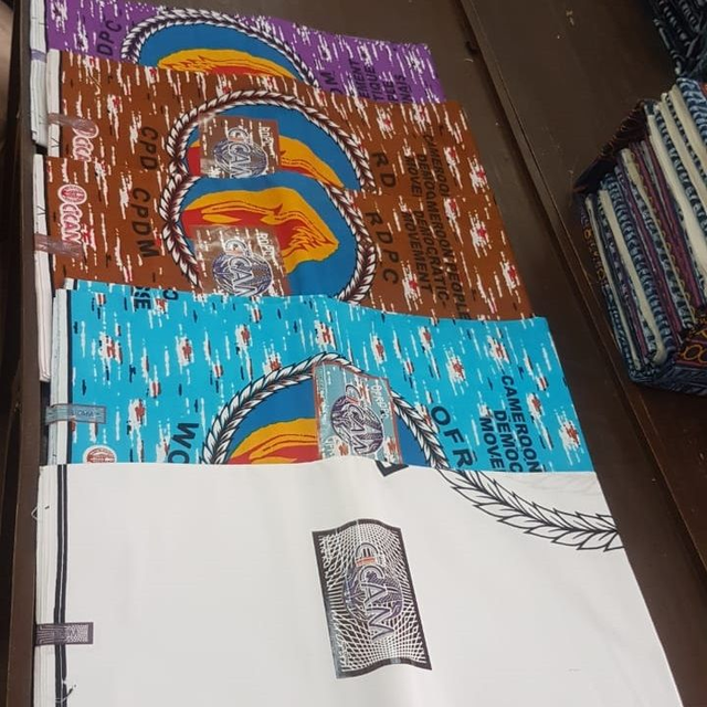 Tissu RDPC, Paul Biya, Cameroun, 6 yard en coton