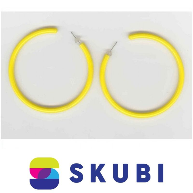 RETRO NÁUŠNICE PLASTOVÉ - KRUHY - 8 CM (č. 73)