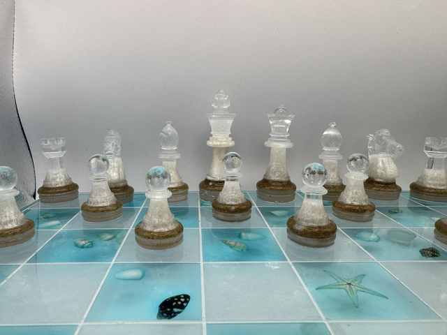 Ocean Tides Resin Chess Set