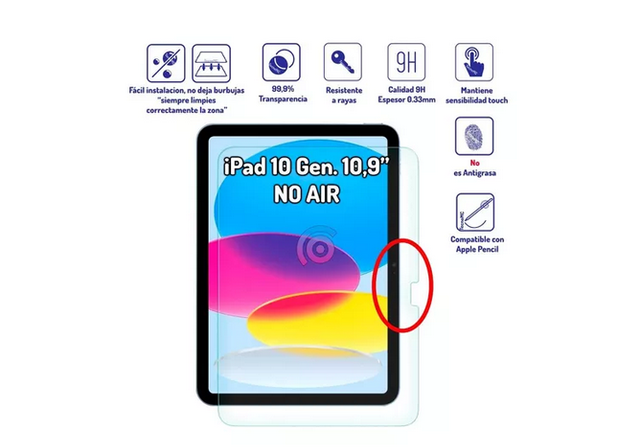 Lámina Vidrio Templado Para iPad 10,9 10ª Decima Gen