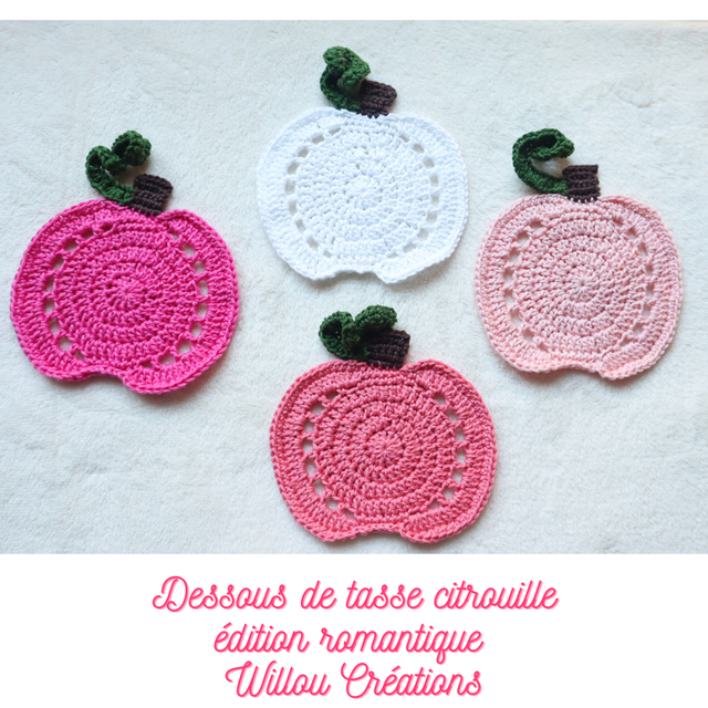 Dessous de tasse citrouille au crochet – Édition romantique