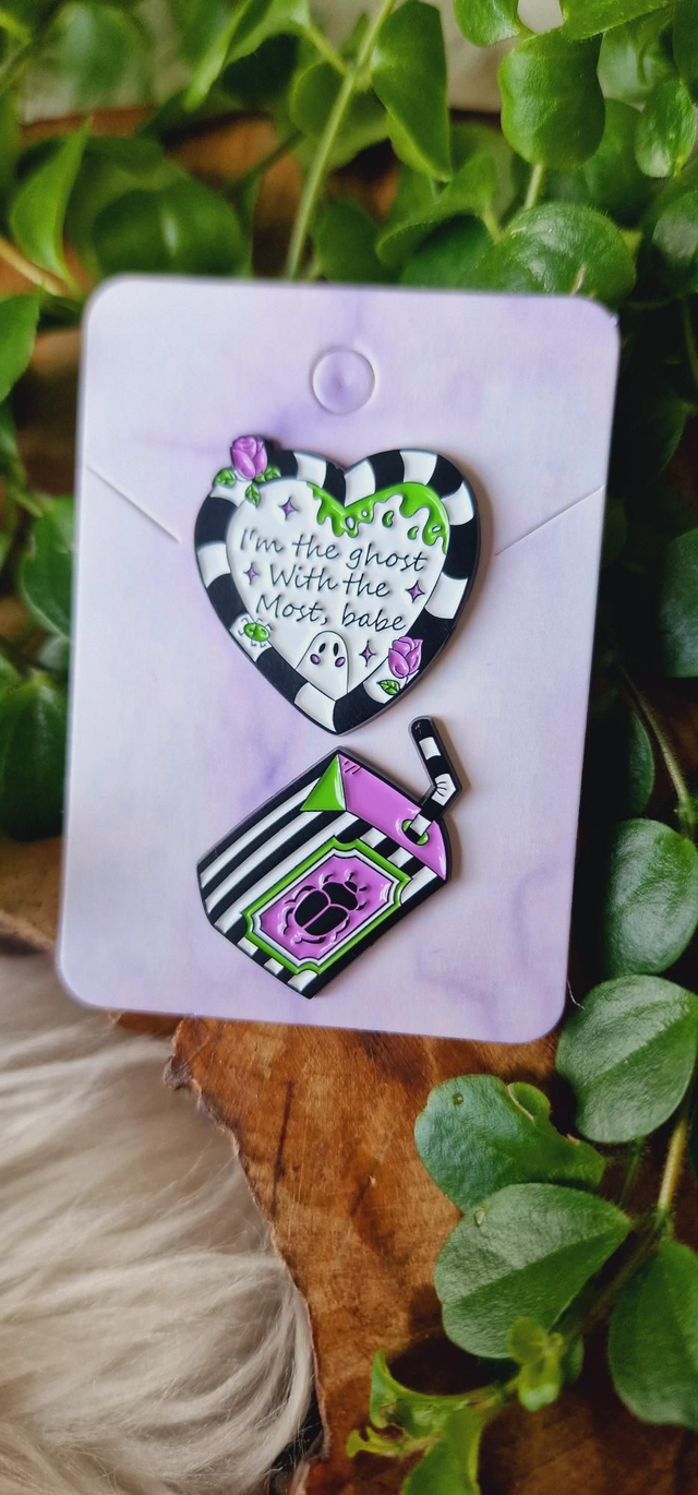 I&#039;m the Ghost with the most babe Pin Badges