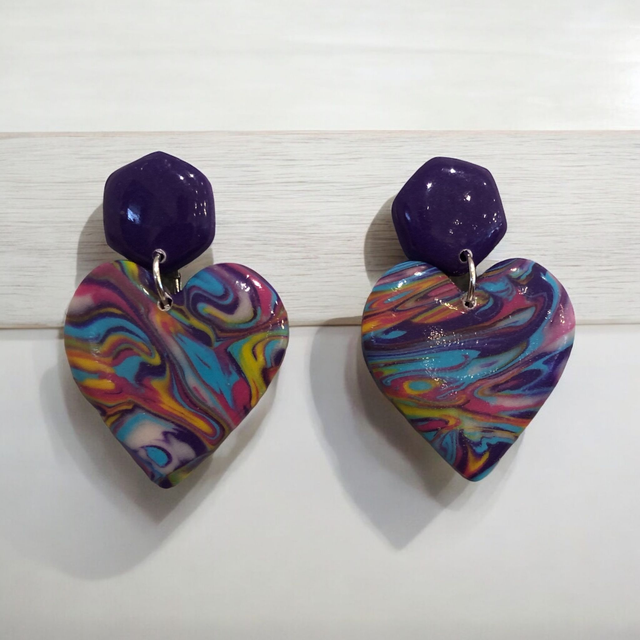 COEUR MIX COULEURS BLEU/VIOLET