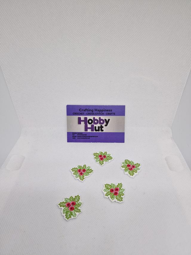 Christmas Holly Buttons