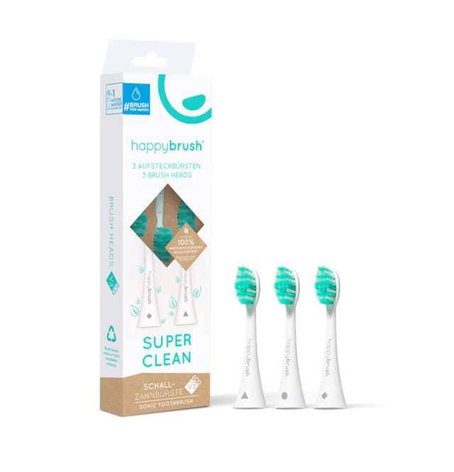 HAPPYBRUSH Tête de brosse Vibe 3 Blanc 3x