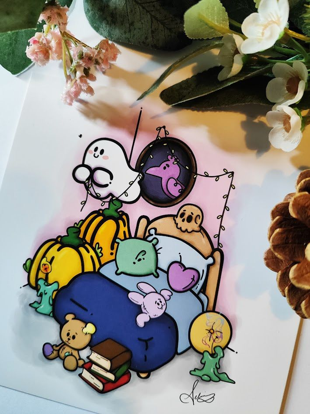 Ghostie Decorating Square Art Print