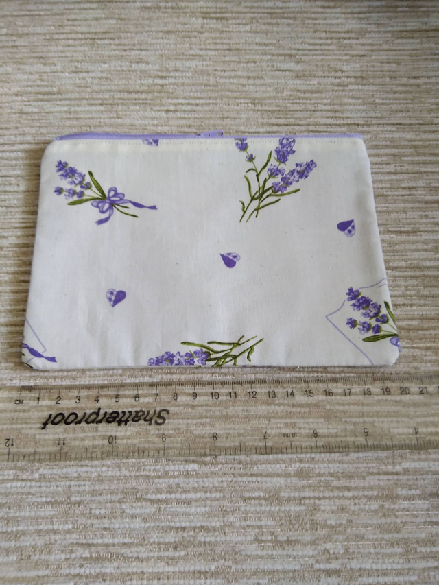 Cosmetic make up bag Lavender Sprays Cotton Fabric