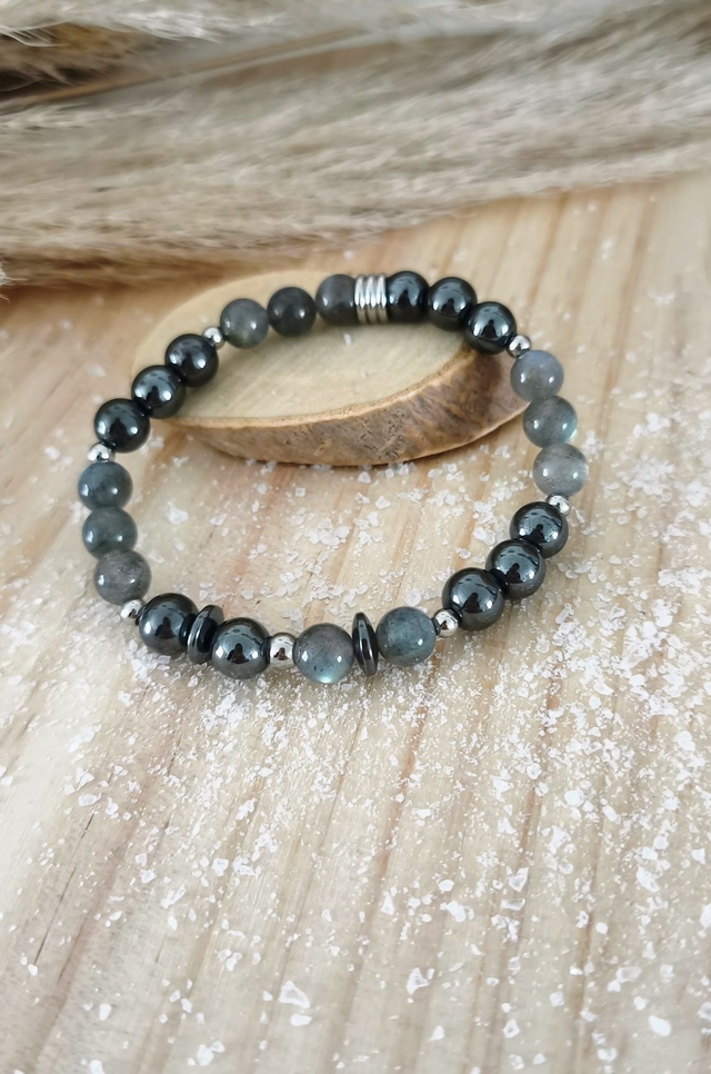 Bracelet "Sensibilité" Labradorite et Hématite