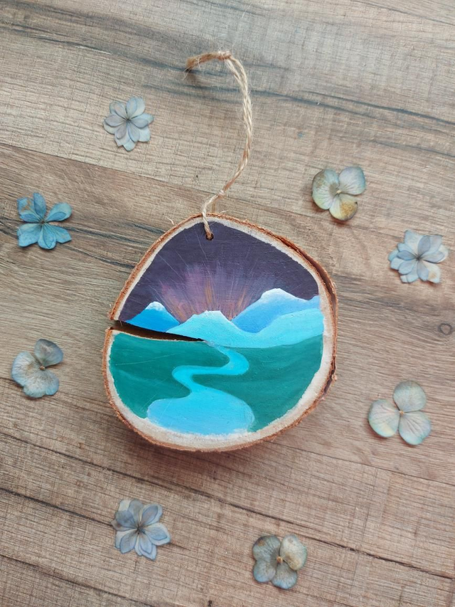 Décoration de Noël à suspendre - grands rondins