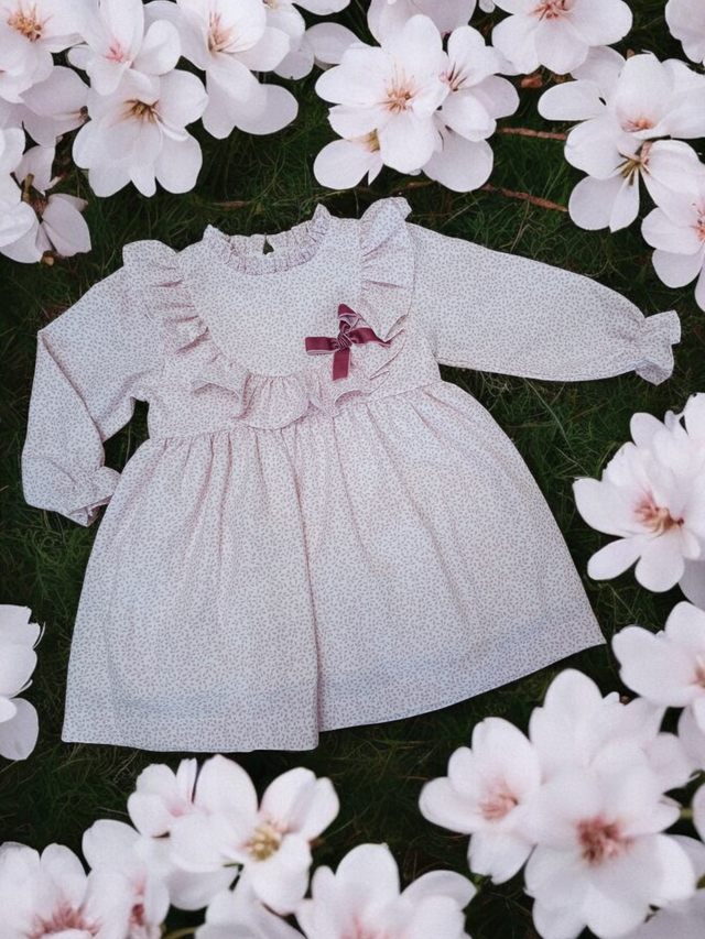 robe motif rose clair 18m
