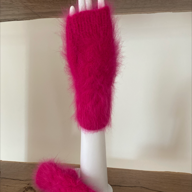 Mitaine torsadée groseille 