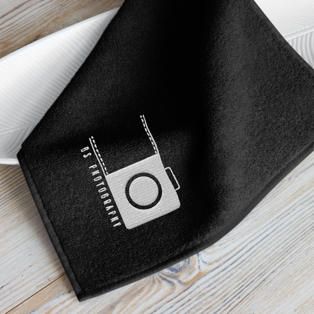 Asciugamano per le mani in cotone con logo fotografico