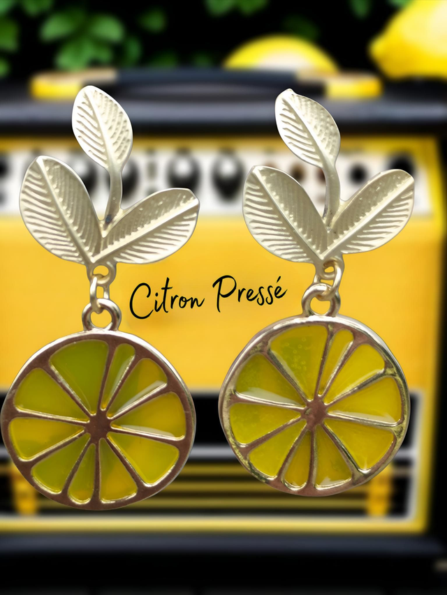 Boucles d'oreilles 'Citron pressé'