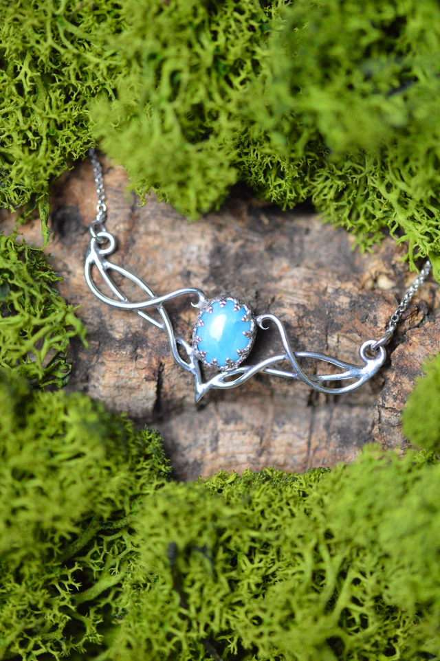 Collier Elfique - "Cœur de Source", Larimar