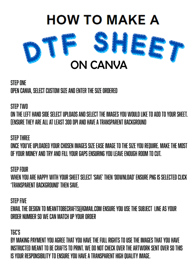 A3 Gang sheet (29.7 x 42cm)