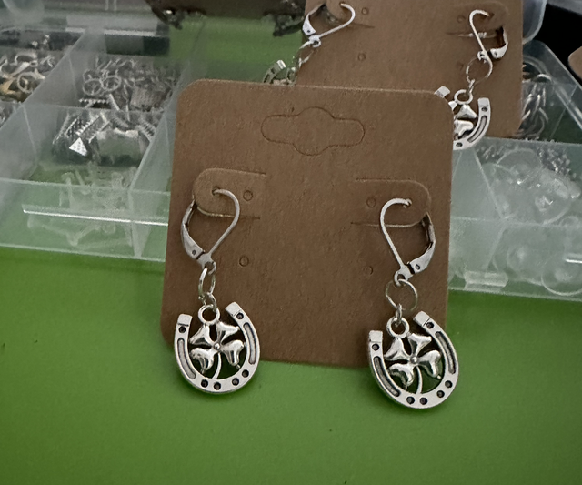 Four Leaf Clover &amp; Horseshoe Earrings 