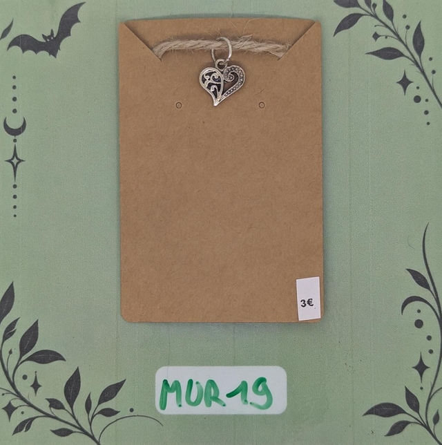 MUR19 Pendentif Petit Coeur Argenté 