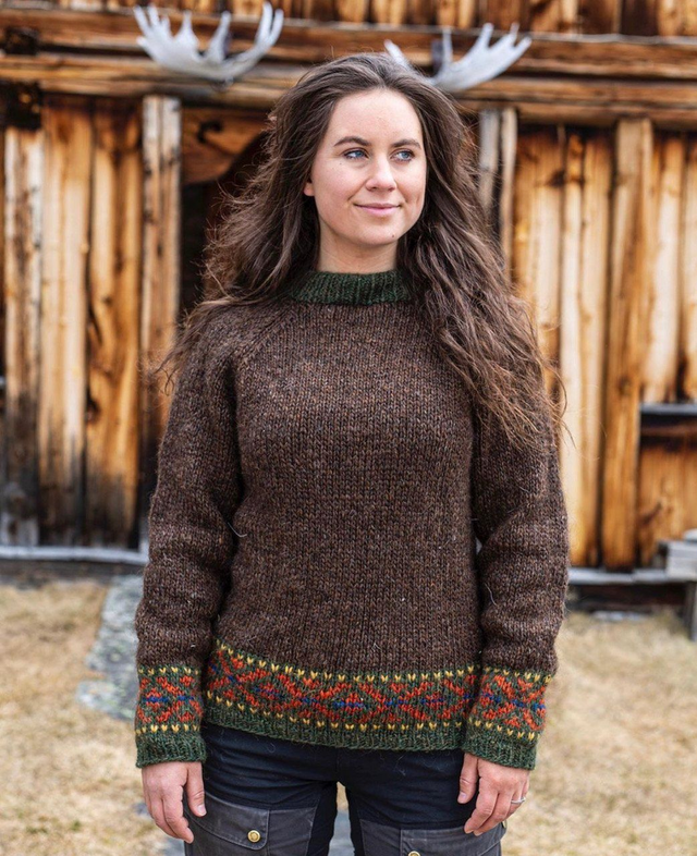 Qanik Sweater Kit - Col 03 (Brown Álafosslopi) - Wool &amp; Pattern - Linka Neumann