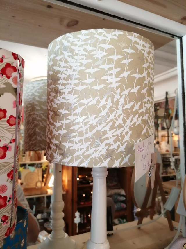 Abat-jour rond beige doré "envol"