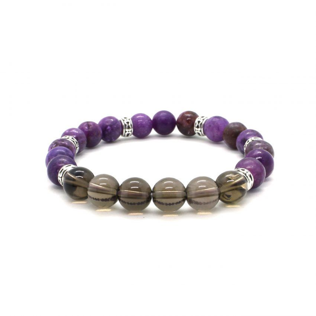 Lepidoliitti & Savukvartsirannekoru