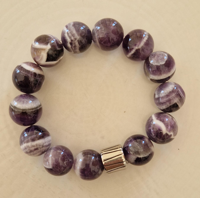 Bracelet AMÉTHYSTE CHEVRON 14mm