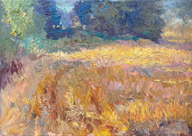 „Abendlicht über dem Feld“ – Öl auf Leinwand, 50 × 70 cm, 2023 | Evening Light over the Field