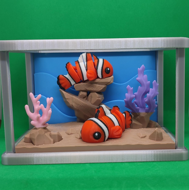 Mini Fish Tank Surprise – Includes 2 Random Mini Fish – Collectible Aquarium Toy Gift for Kids & Ocean Lovers 3D Printed