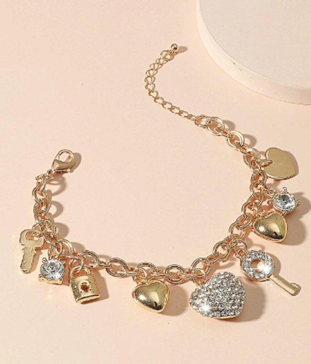 Bracelet à chaîne à breloque cœur