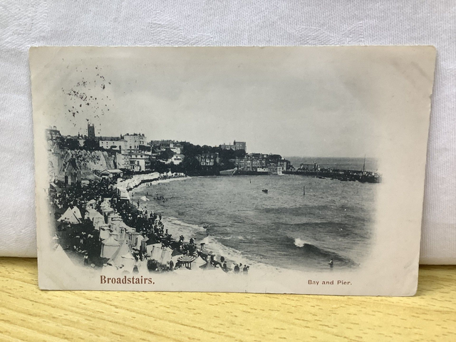 Broadstairs, Bay and Pier, Kent, Posted 1903 unbranded antique postcard. Our Ref No. R814 £2.50