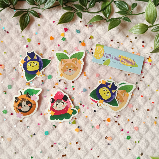 Fruits and animals stickers pack