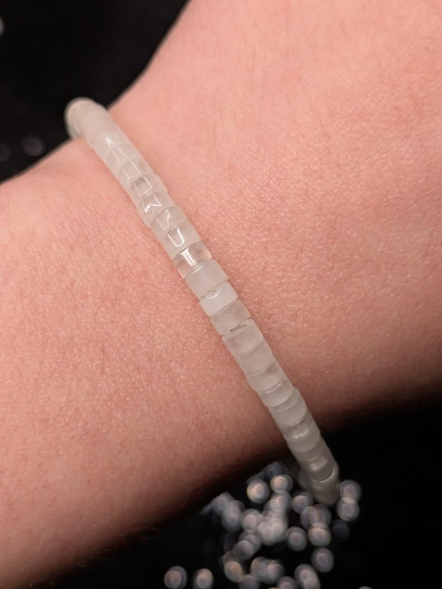 Bracelet cristal de roche heishi 