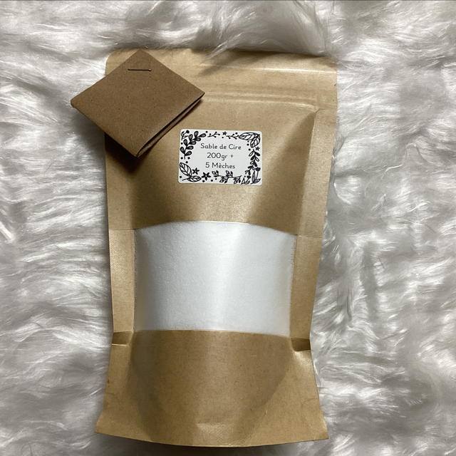 Sable de cire 200gr + 8 mèches 