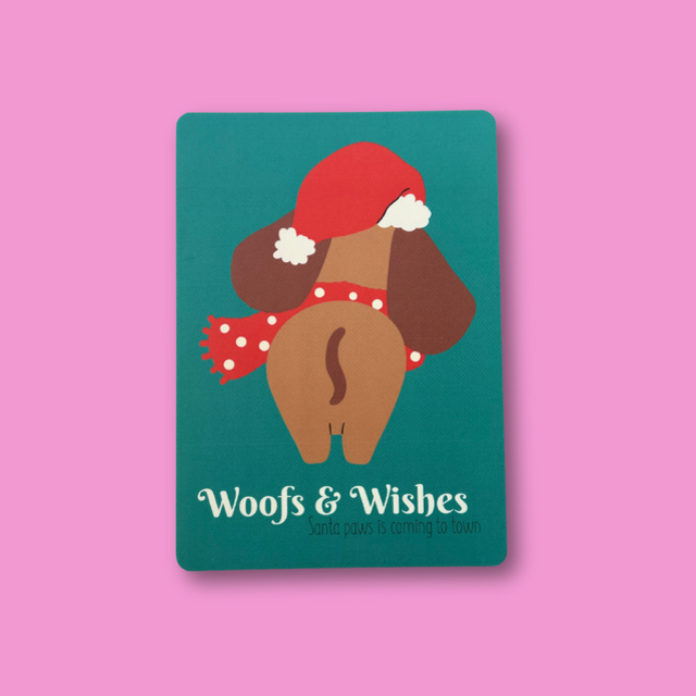 Kerstkaart Woofs & Wishes
