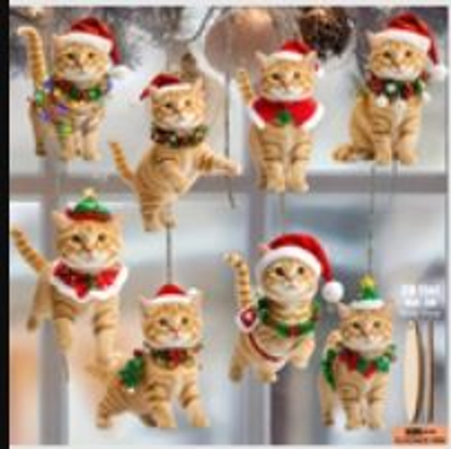 Décoration Noël chat (les 3 pièces)